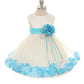 Baby Girl Ivory Satin Flower Petal with Organza Sash Party Dress- AS195B Kids Dream