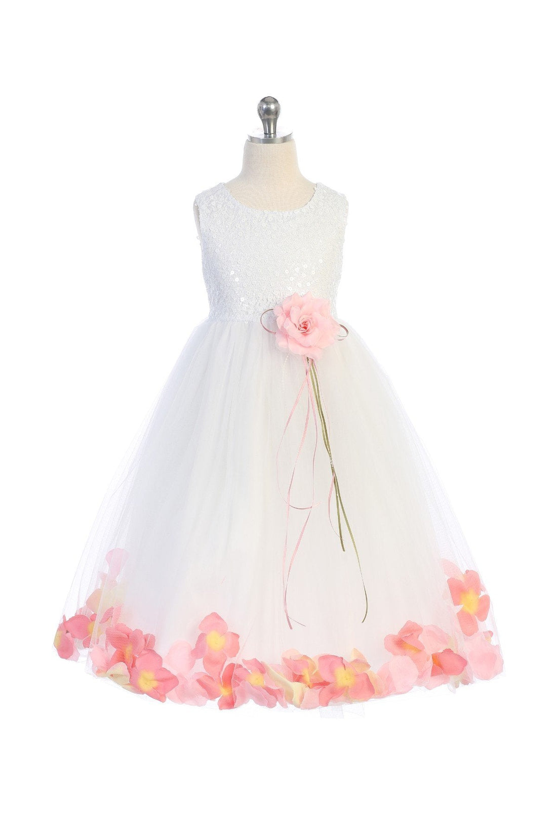 Sequin Top Petal Flower Girl Dress 1of 2 by AS160C Kids Dream - Girl Formal Dresses