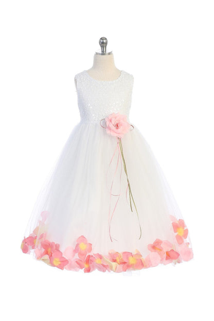 Sequin Top Petal Flower Girl Dress 1of 2 by AS160C Kids Dream - Girl Formal Dresses