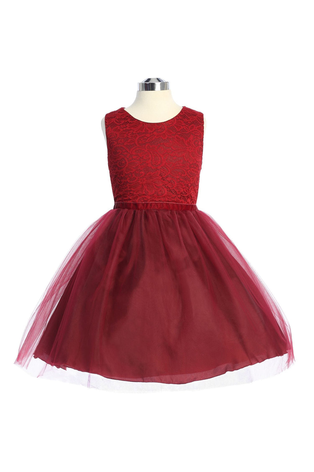 Stretch Lace Tulle Velvet Trim Girl Party Dress Plus Size by AS528+ Kids  Dream - Girl Formal Dresses