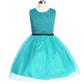 Stretch Lace Tulle Velvet Trim Girl Party Dress Plus Size by AS528+ Kids Dream - Girl Formal Dresses