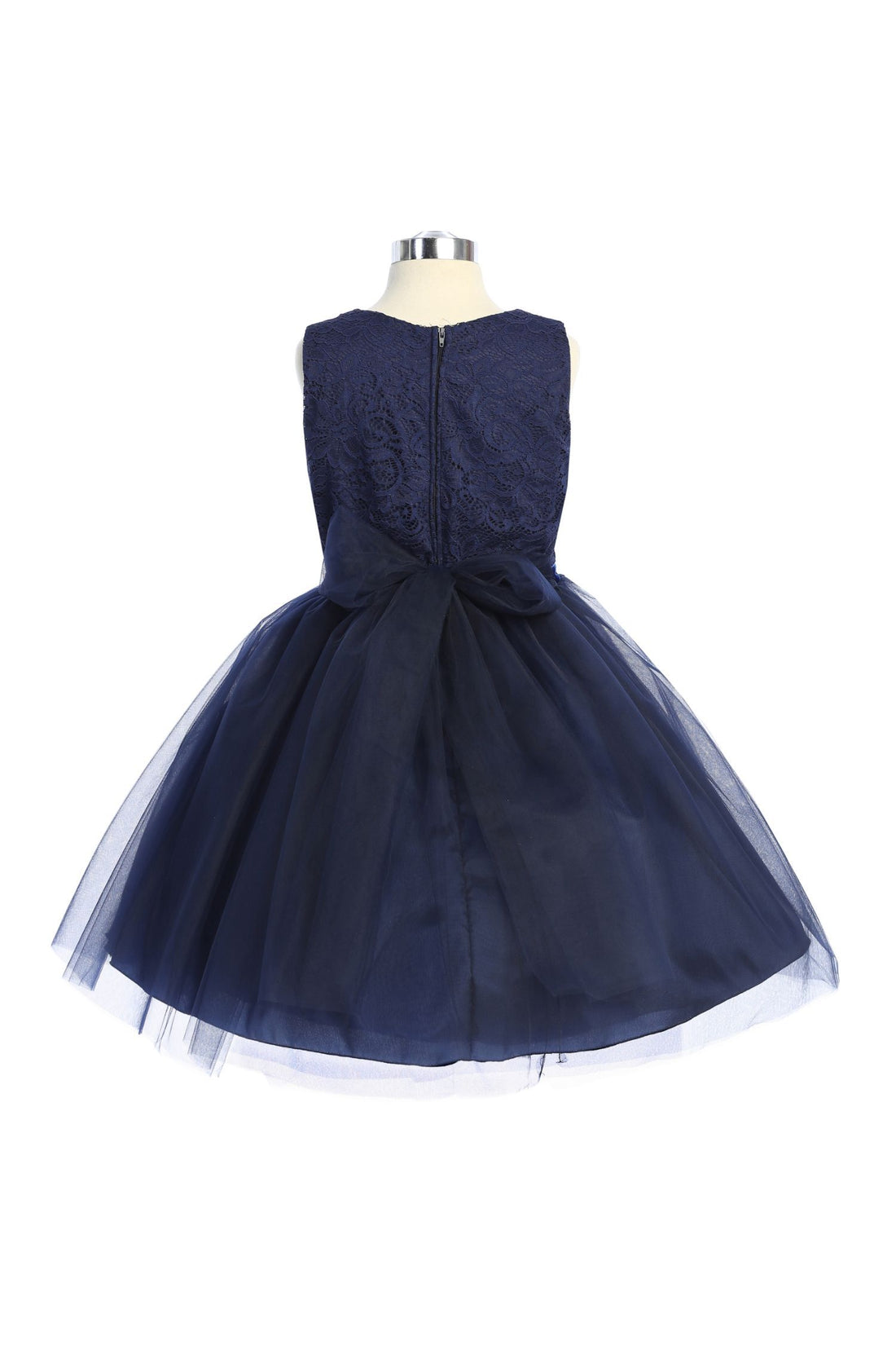 Stretch Lace Tulle Velvet Trim Girl Party Dress Plus Size by AS528+ Kids Dream - Girl Formal Dresses
