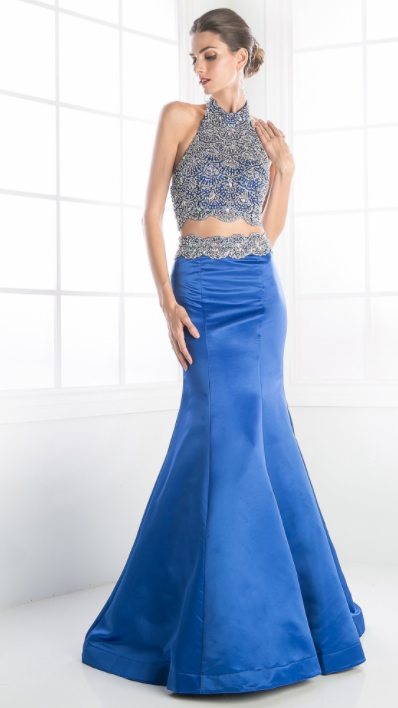 Sequins Beaded two Piece Gown by Cinderella Divine - Sales
