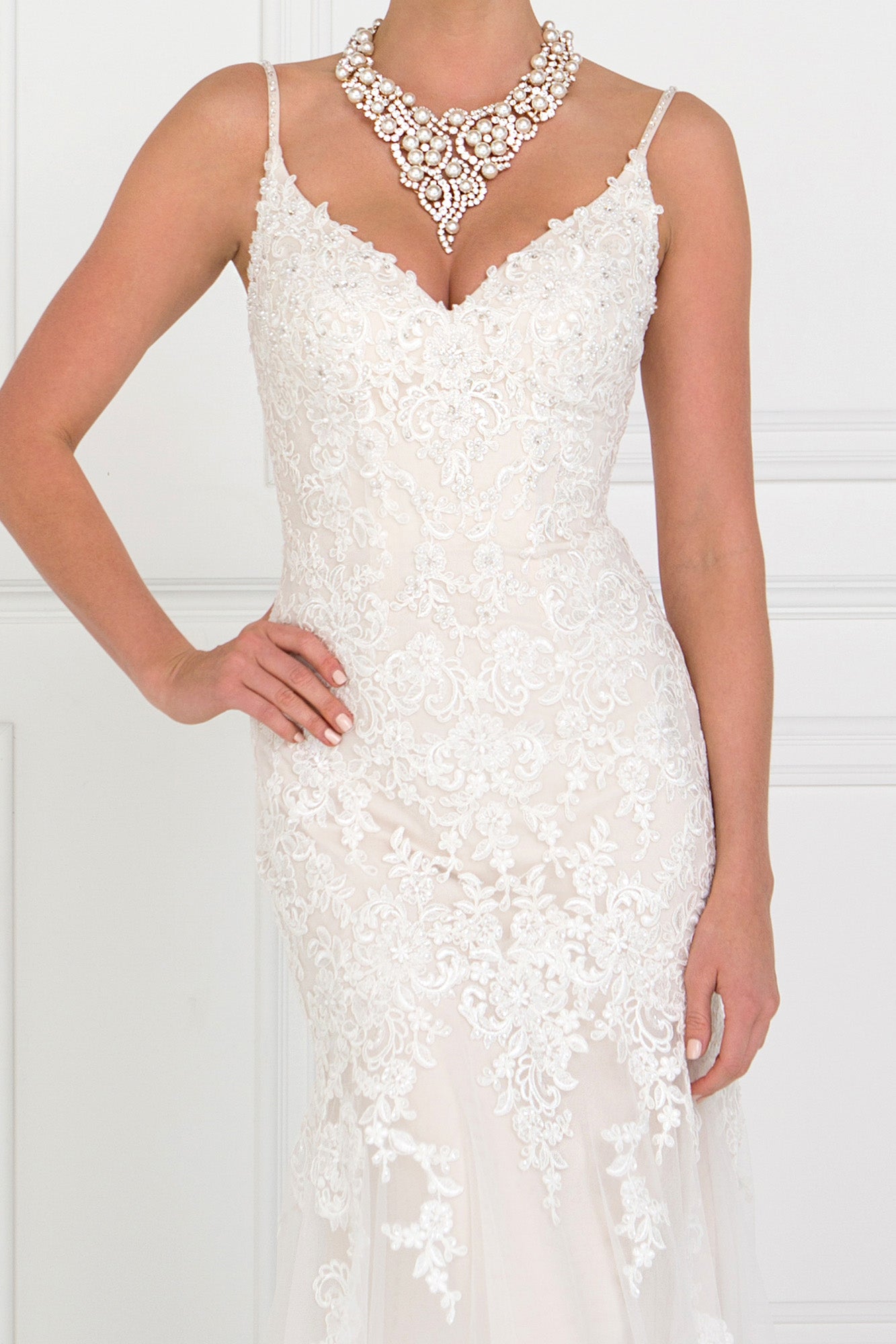 GL1515 GLS by Gloria - Lace V-Neck Mermaid Bridal Gown