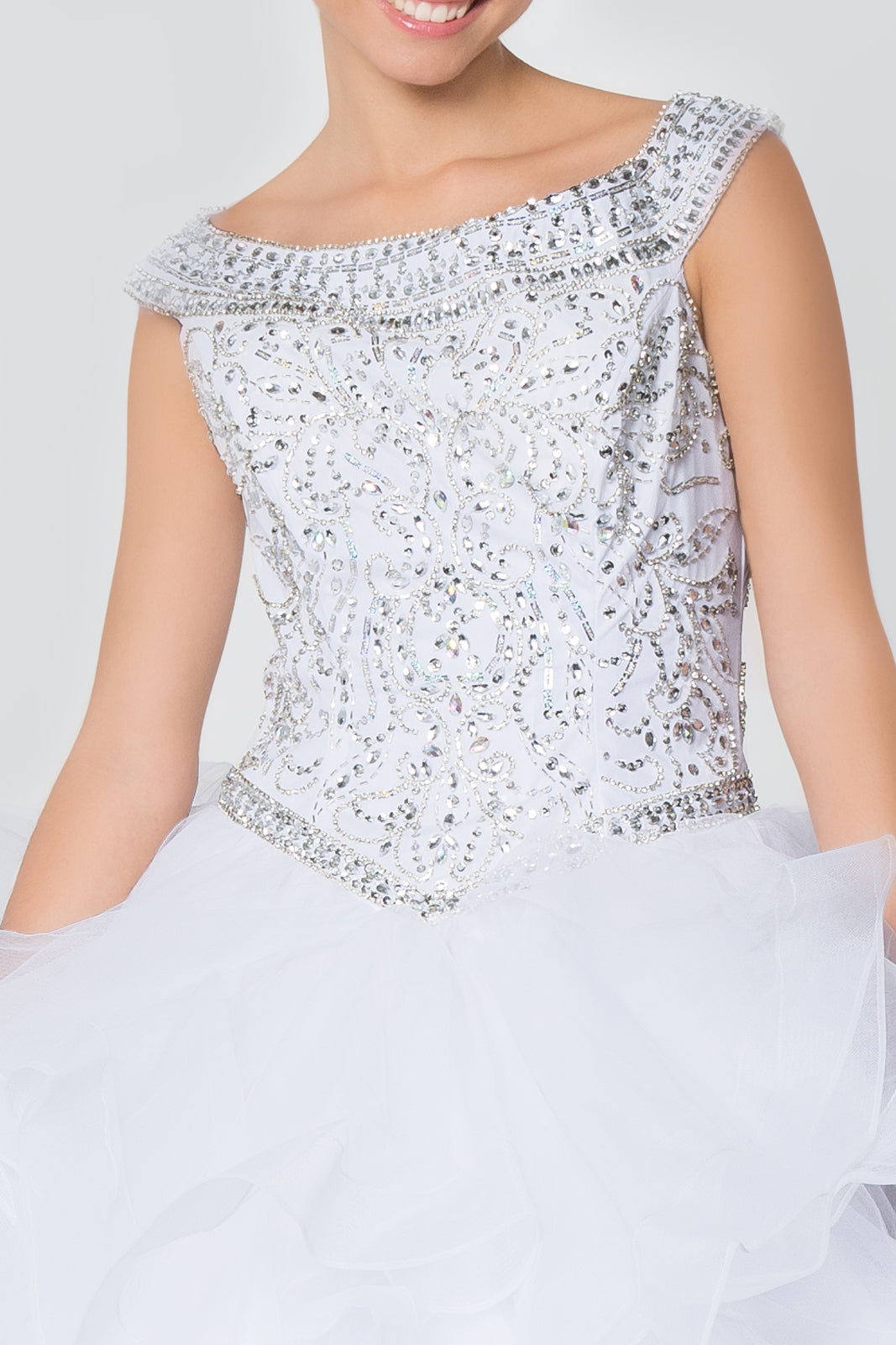 Elizabeth K - GL1600 - Embellished Bodice Tulle Quinceanera Dress