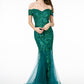 Off the Shoulder Mermaid Gown with Cut Out Back by Gloria GL1823 GLS -Special Occasion/Curves