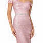 Elizabeth K - GL1829 - Glitter Netting V-Neck Mermaid Dress