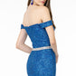 Elizabeth K - GL1829 - Glitter Netting V-Neck Mermaid Dress