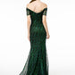 Elizabeth K - GL1846 - Tulle Cap Sleeve Mermaid Dress