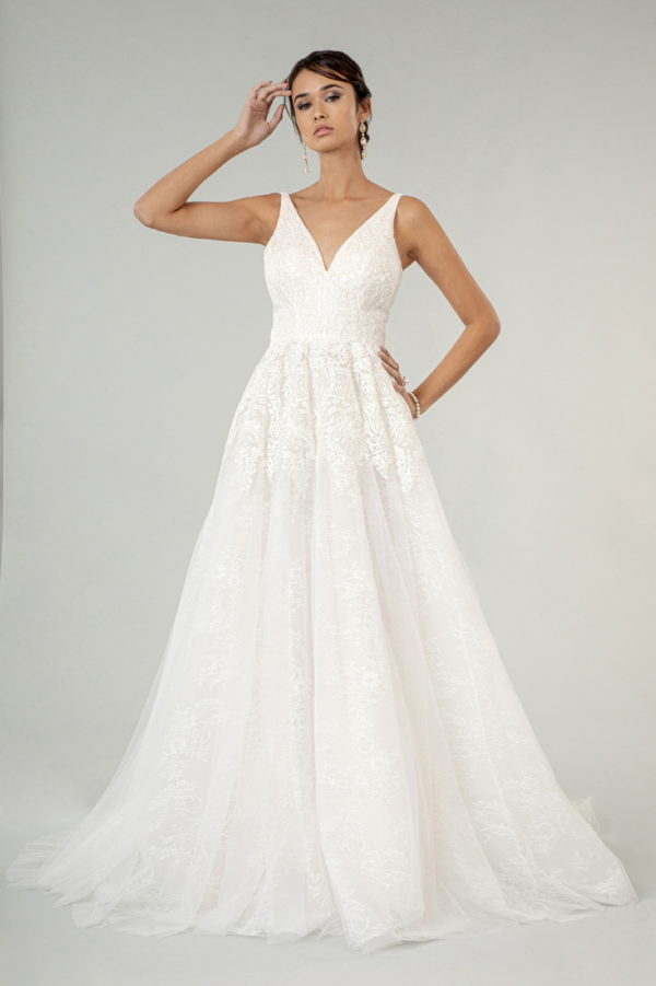 Elizabeth K - GL1902 - Embroidery V-Neck Wedding Gown