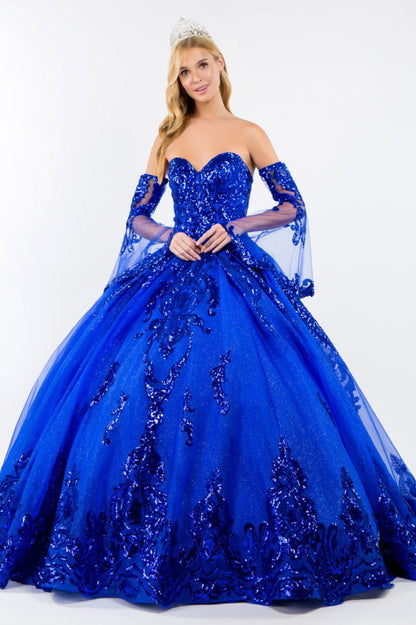 Elizabeth K - GL1914 - Embellished Sweetheart Neckline Quinceanera Dress