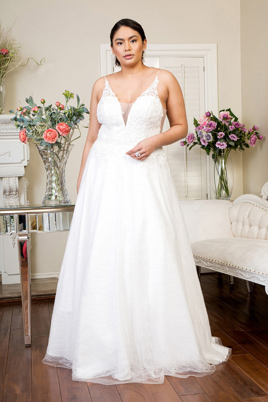 Elizabeth K - GL1915 - Embroidery Embellished Glitter Mesh Bridal Gown