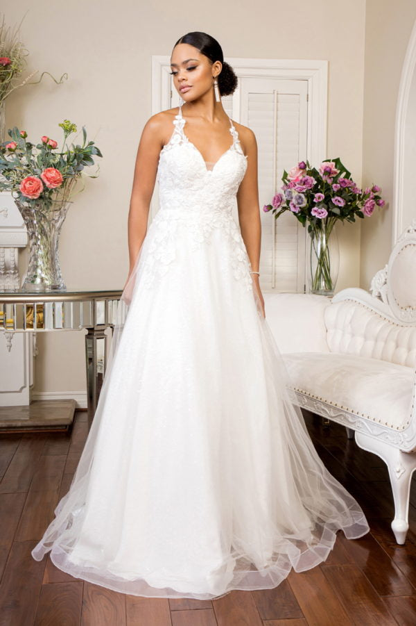 Elizabeth K - GL1916 - Embroidery Sequin V-Neck A-Line Bridal Gown