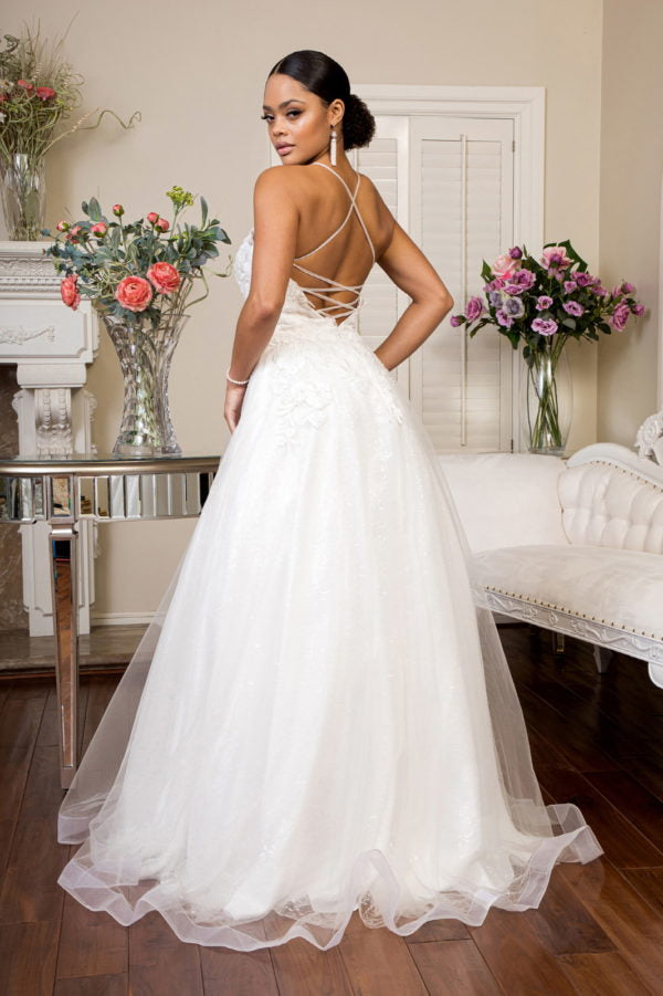 Elizabeth K - GL1916 - Embroidery Sequin V-Neck A-Line Bridal Gown