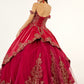 Elizabeth K - GL1930 - Embroidered Strap Satin Quinceanera Dress