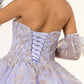 Elizabeth K - GL1944 - Embroidered Glitter Strapless Quinceanera Dress