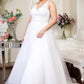 Elizabeth K - GL1949 - V-Neck Embroidered Mesh A-Line Bridal Gown