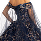 Elizabeth K - GL1970 - Glitter Mesh Cut-Away Shoulder Ballgown Quinceanera Dress