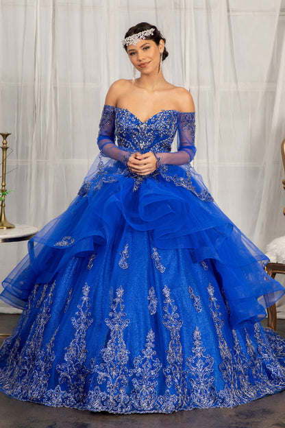 Elizabeth K - GL1976 - Sweetheart Neck Cut-Away Shoulder Quinceanera Dress