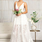 Elizabeth K - GL1984 - Floral 3D Applique V-Neck Bridal Gown