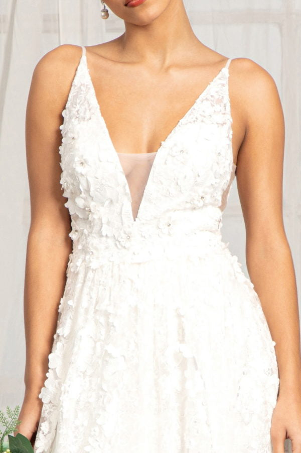 Elizabeth K - GL1984 - Floral 3D Applique V-Neck Bridal Gown