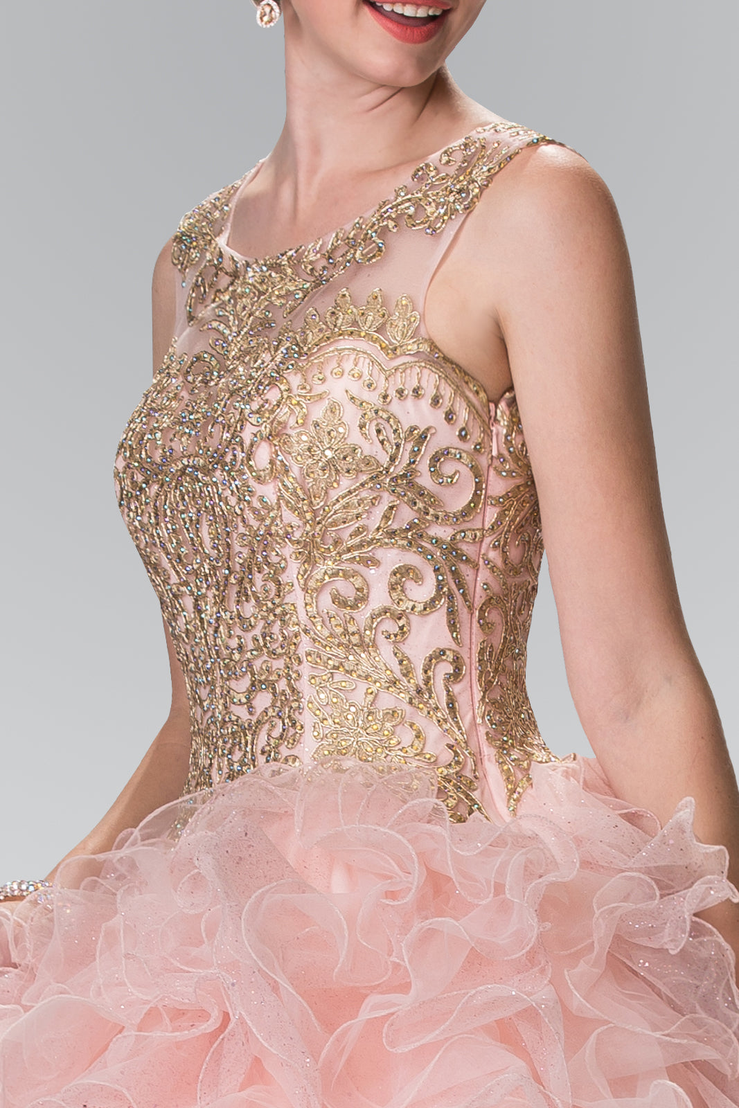 Elizabeth K - GL2208 - Embellished Illusion Sweetheart Quinceanera Dress