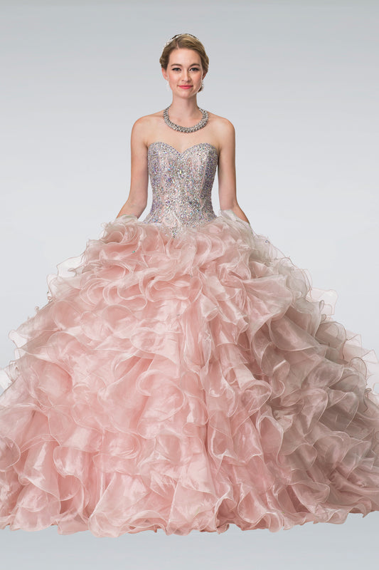 Elizabeth K - GL2209 - Embellished Ruffled Organza Quinceanera Dress