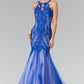 Elizabeth K - GL2219 - Sheer Lace Halter Neck Mermaid Dress