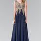 Embroidered Chiffon V-Neck Dress by Elizabeth K - GL2311 -Special Occasion/Curves
