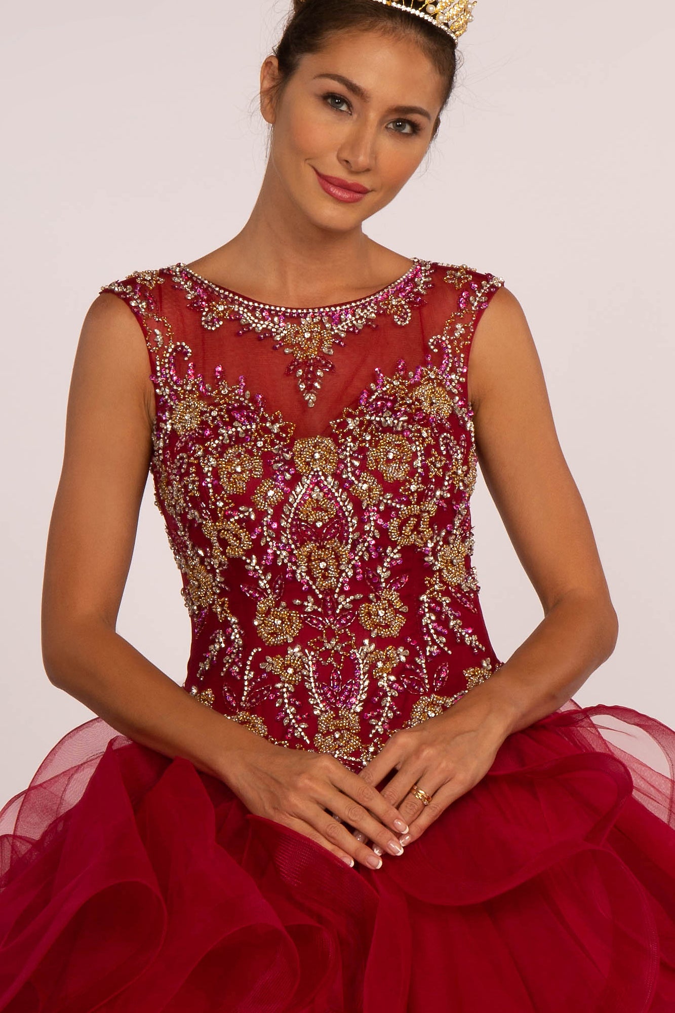 Elizabeth K - GL2511 - Embellished Bodice Tulle Quinceanera Dress