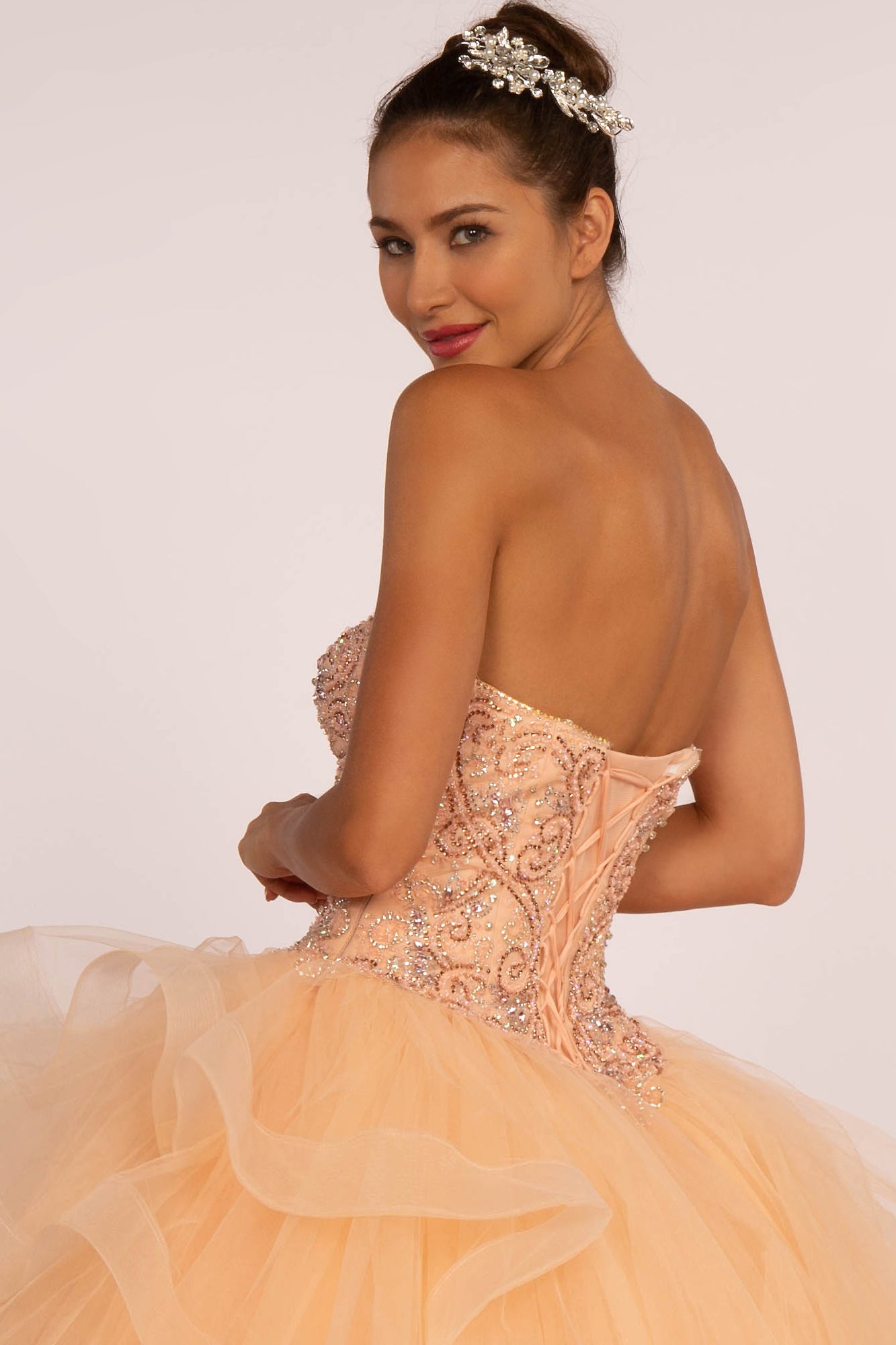 peach orange quince dresses Orange Quinceanera Dress