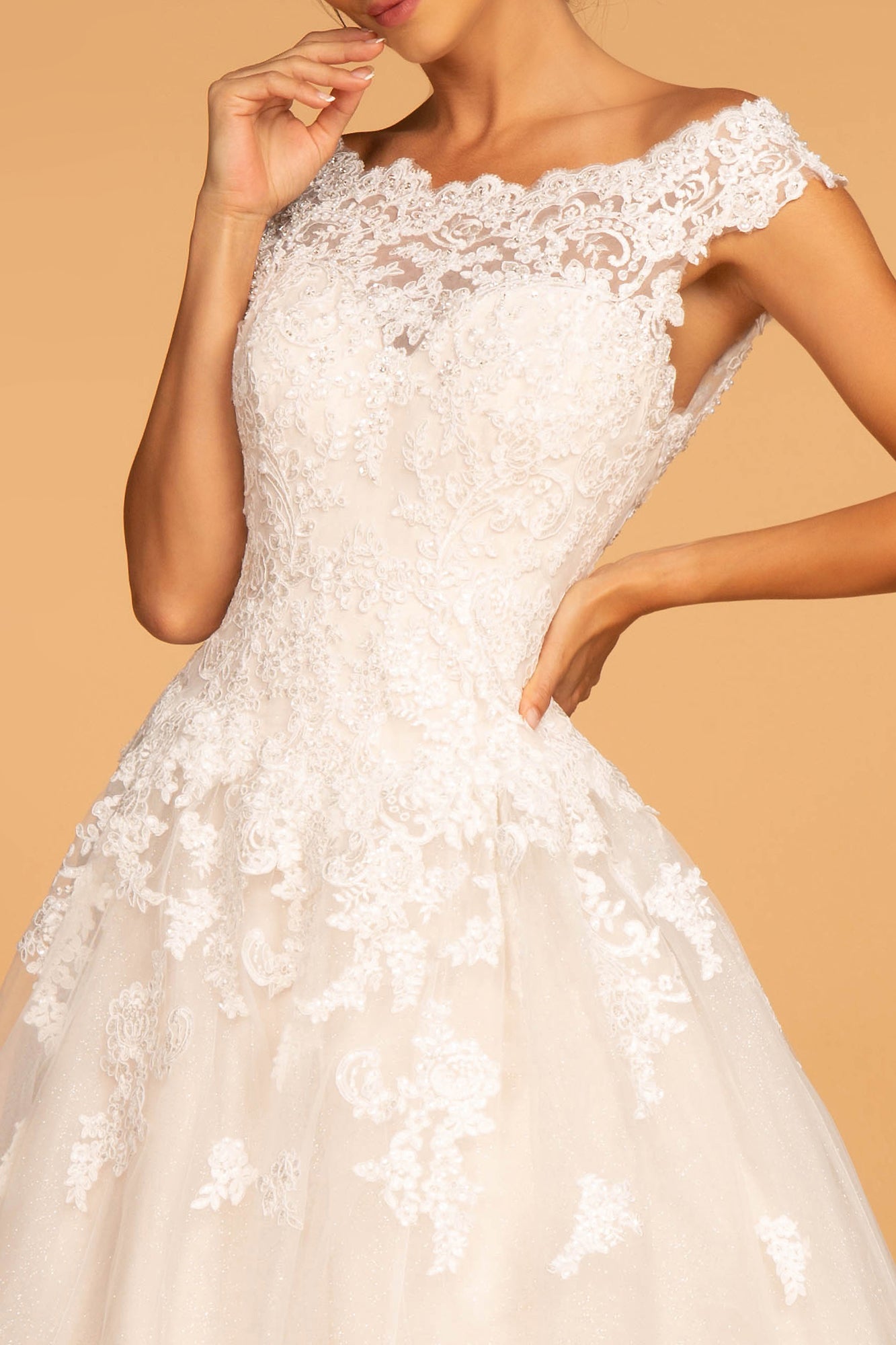blue dress for baby girl Boat Neck Satin A-line Wedding Gown with Pockets – loveangeldress main image 0