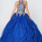 Elizabeth K - GL2805 - Embellished Halter Neck Jewel Quinceanera Dress