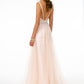 Jewel Embellished Tulle A-Line Dress w/ Strap Back- GL2892 by Elizabeth K - Special Occasion