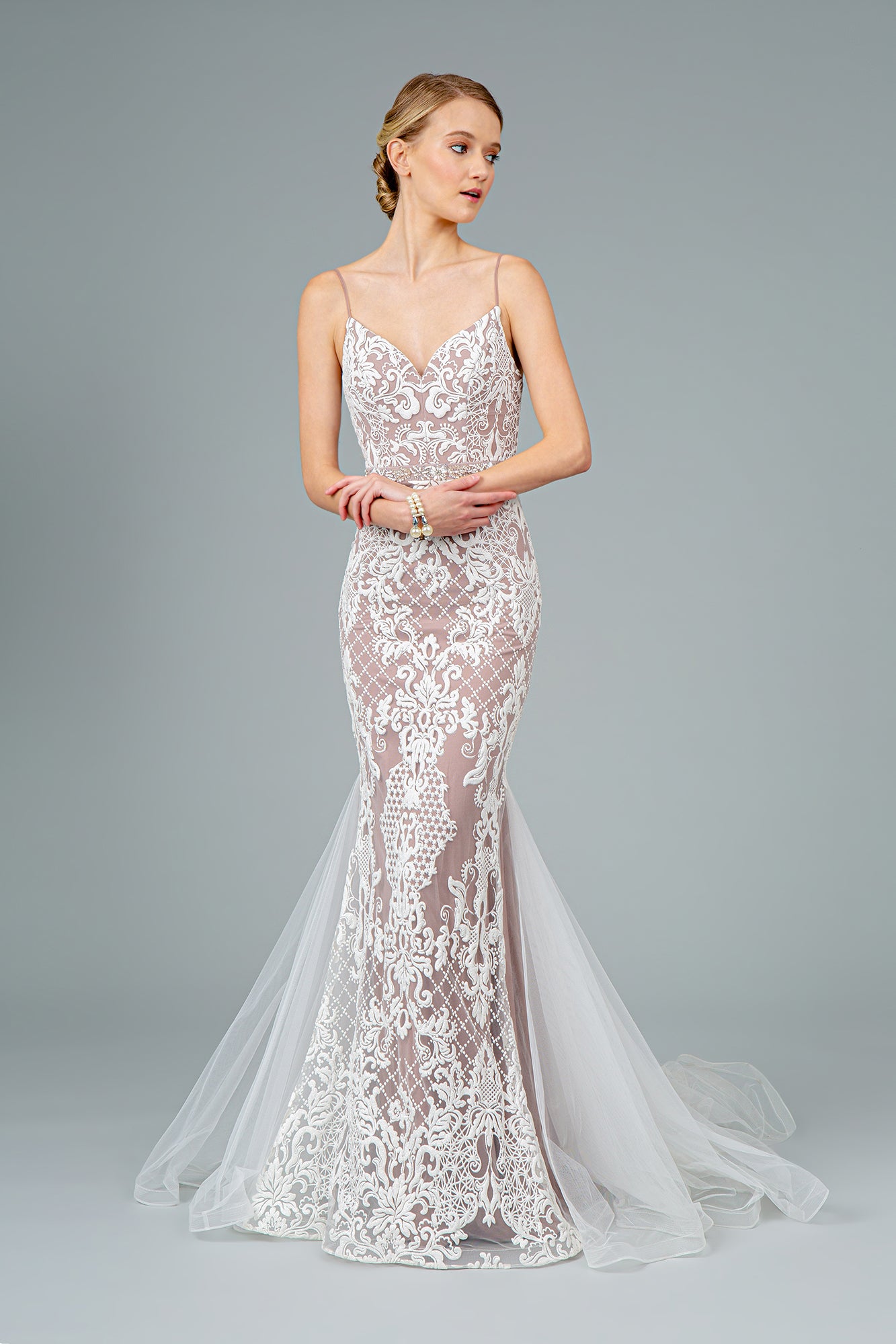 dresses of gala mermaid Leely Women Sparkly Golden Maxi Mermaid Beaded Prom Dress with Slit Strapless Gala Dress