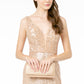 GL2957 Elizabeth K Deep Illusion V-Neck Sequin Long Dress w/ V-Back -Sales