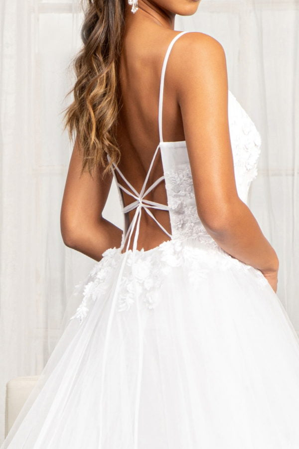 GL3013 GLS by Gloria - 3D Floral Applique Embellished Bridal Gown