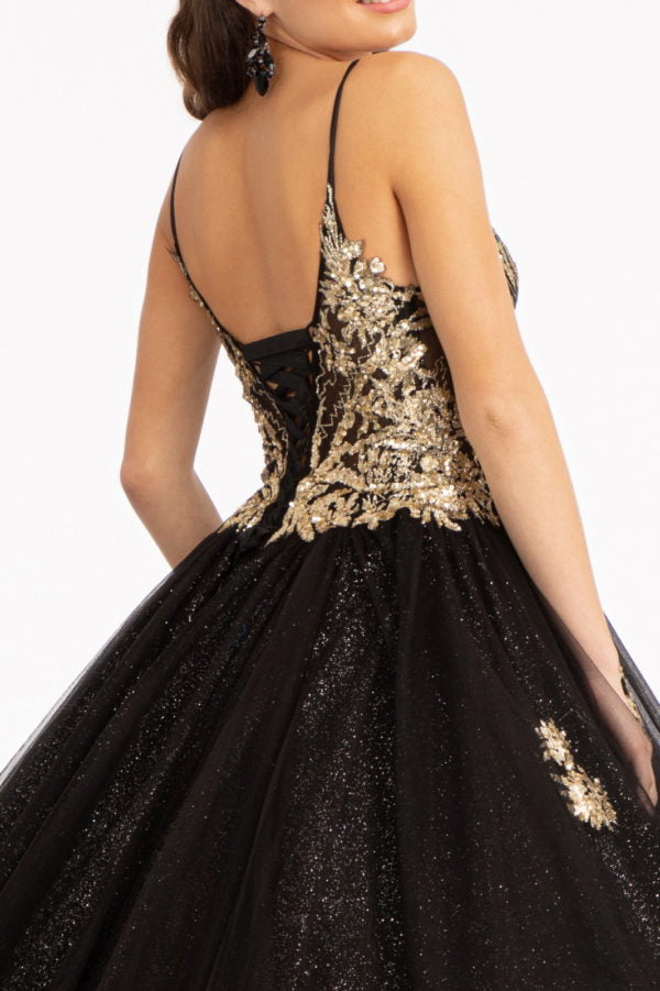 mesh embellished dress Elizabeth K GL3021 Prom Dress - Black