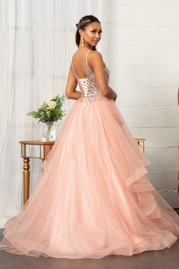 Elizabeth K - GL3021 - Glitter Embellished Mesh Sequin Quinceanera Dress