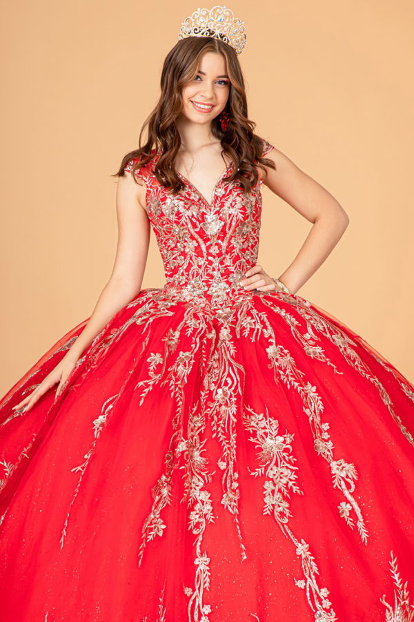 Elizabeth K - GL3076 - Embellished V-Neck Quinceanera Dress