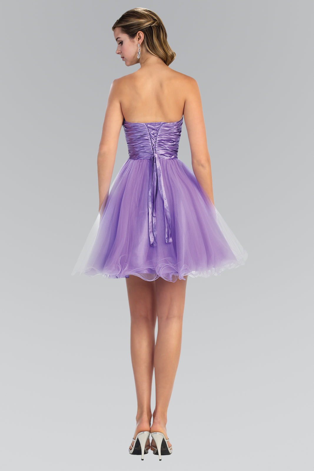 Elizabeth K - GS1052 - Sweetheart Beaded Tulle Cocktail Dress - Short M / White Elizabeth K - GS1052 - Sweetheart Beaded Tulle Cocktail Dress - Short M / White