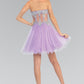 Elizabeth K - GS1106 - Sweetheart Bead and Sequin Cocktail Dress - Short