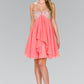 Elizabeth K - GS1142 - Strapless Chiffon Sweetheart Neck Cocktail Dress - Short