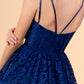 Elizabeth K - GS1602 - Scalloped Hem Lace Cocktail Dress - Short