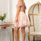 Elizabeth K - GS1996 - 3D Floral Applique Sweetheart Cocktail Dress  - Short