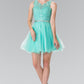 Elizabeth K - GS2375 - Lace Illusion A-line Cocktail Dress - Short