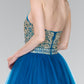 Elizabeth K - GS2382 - Layered Tulle V-Neck Halter Cocktail Dress - Short