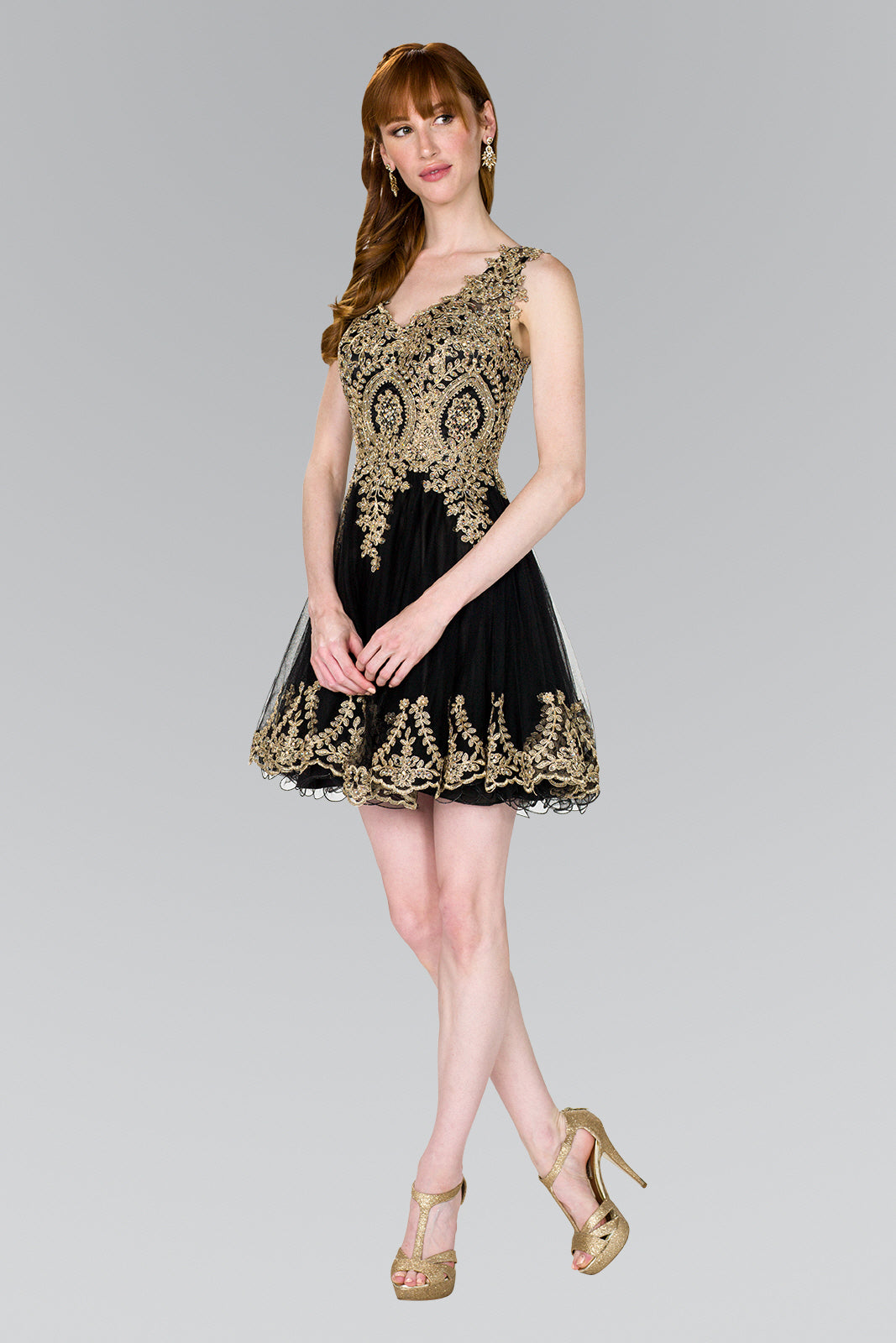 Rose Gold V Neck Spaghetti Straps Sequins Mini Homecoming Dresses – Pgmdress