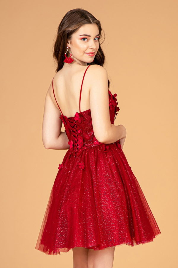 Elizabeth K - GS3090 - Illusion Sweetheart Cocktail Dress - Short