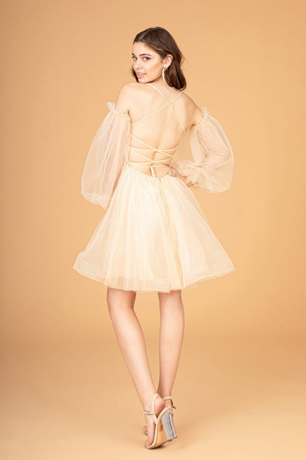 mesh dress with shorts Elizabeth K GS3095 Cocktail Dress